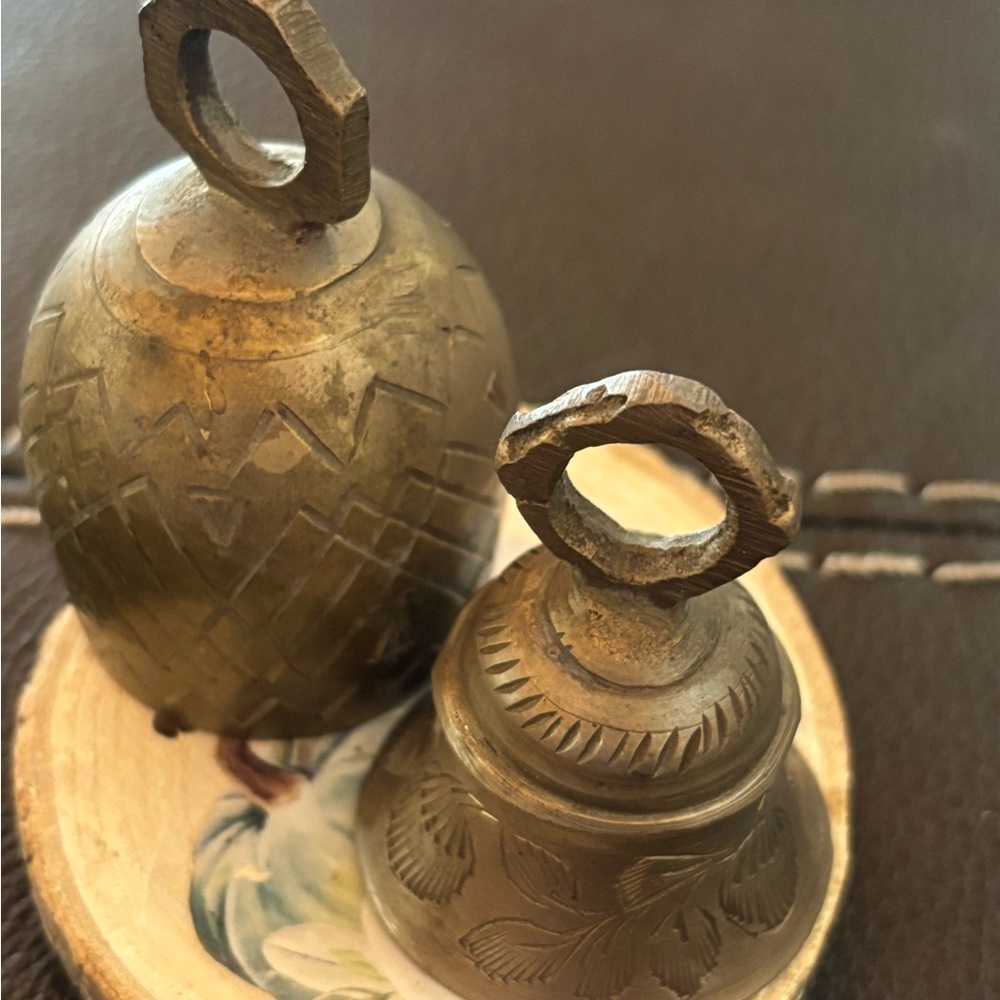 Vintage Antique Brass Decorative Bells made in India - Picture 2 of 11